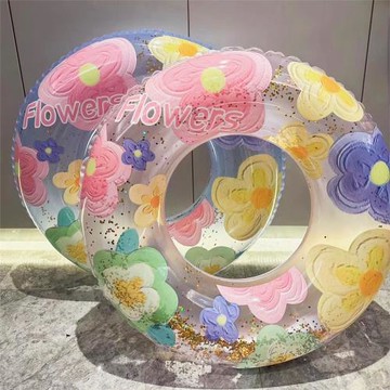 游泳圈成人兒童泳圈網紅沙灘拍照救生圈加大女孩大浮力腋下圈浮圈