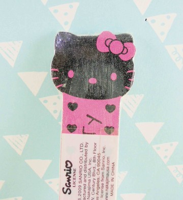 【震撼精品百貨】Hello Kitty 凱蒂貓~KITTY造型指甲銼板-黑臉造型-桃色