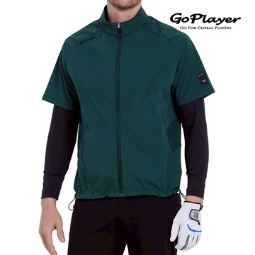 【GoPlayer】男高爾夫短袖運動背心-黑.灰.暗綠(高爾夫背心 輕薄 防風 保暖 短線背心)