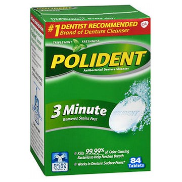 Polident Denture Cleanser Antibacterial 84 tabs by Abreva