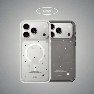 【 APIOU】小星星  iPhone 透明防摔保護殼 17/16/15/14/13 不發黃透明殼 現貨 台灣出貨 原創