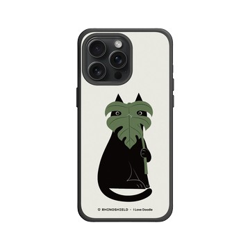 iPhone 15 Pro Max SolidX 黑 - ilovedoodle (Lim Heng Swee) - Cat and Plant - 龜背芋