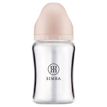 Simba 小獅王辛巴 蘊蜜質金玻璃寬口防脹氣奶瓶 新生專用  杏茶  180ml  1個