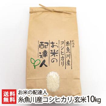 新潟 糸魚川産 コシヒカリ 玄米10kg お米の配達人 送料無料