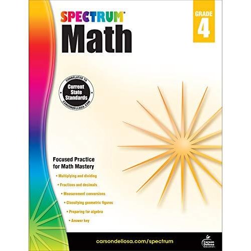 Spectrum Fourth Grade Math Workbook Multiplication, Division, Fractions,