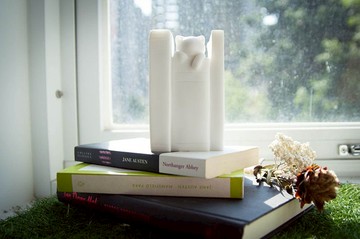 【知識的重量系列 - 智慧】筌美術_貓咪-造型書擋