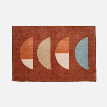 月半月半室內踏墊 65x45-深橘