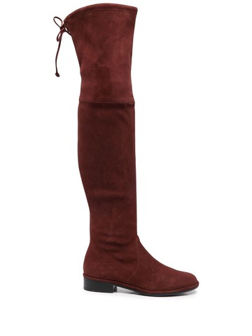 Stuart Weitzman - tie-fastened knee-length boots - women - Leather/Suede/Rubber/Fabric - 36,5 - Red