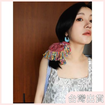 ✨臺灣出貨✨【飾飾如意】波點大王~新款彩色流蘇大腸髮圈誇張少女感ins百搭氛圍感發圈髮飾