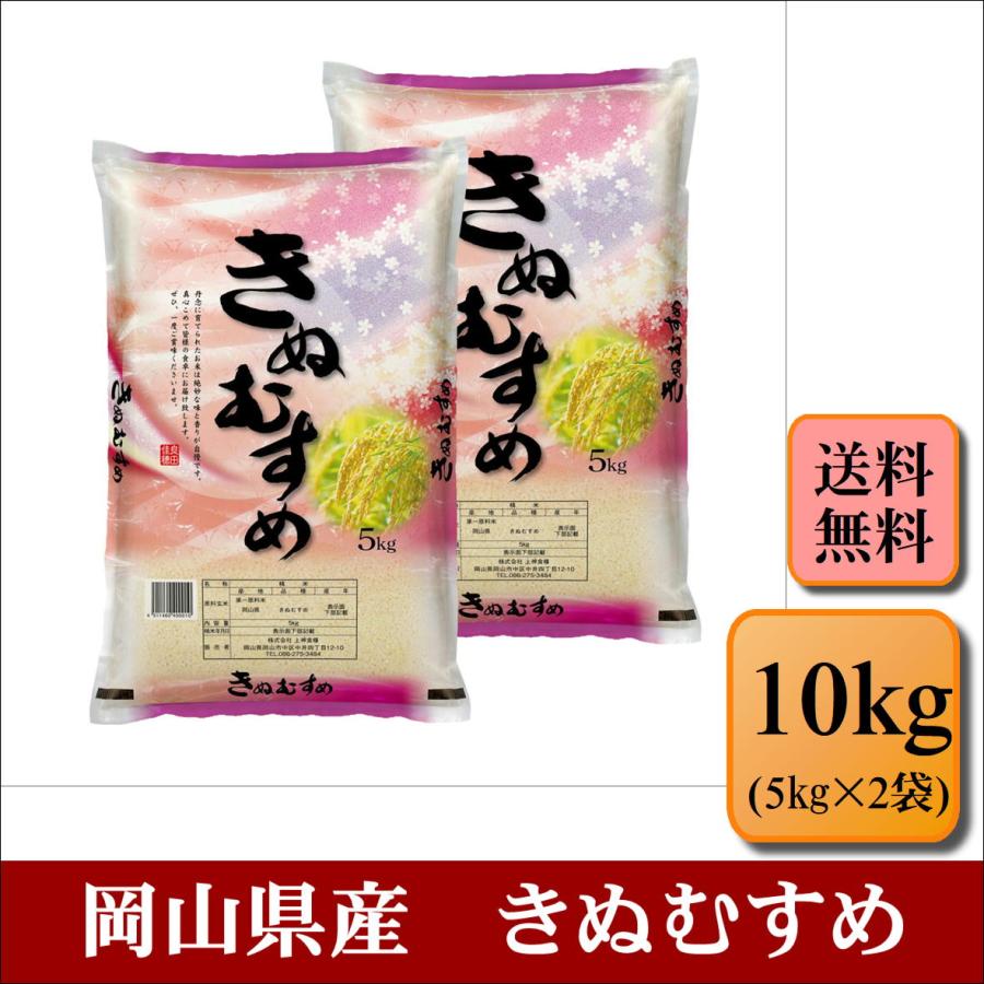 新米　お米　令和５年産　岡山県産　きぬむすめ　10kg(5kg×2袋)　米　おこめ　白米　精米　