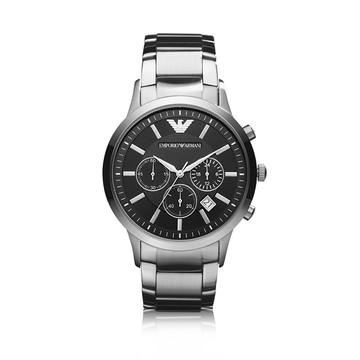 Emporio Armani 商务休闲银色钢带防水石英腕表 - AR2434