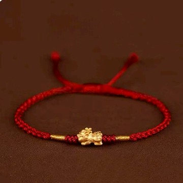 💝新年快樂🌠快速出貨【OCTOBER 16Th】999純金小貔貅編織紅繩手鍊   開運 生日禮物 閨蜜禮物 情人節禮物 女友禮物 交換禮物 純銀手鍊 客製化禮物