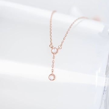 月光石925純銀蛋糕爪鑲Y字項鍊