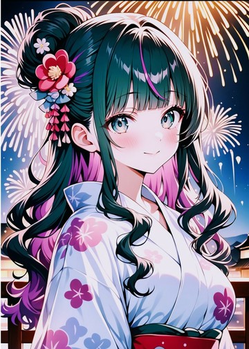 ねこのこ 2026 Summer Collection 日和 (Hiyori) 貼紙 夏夜的煙火