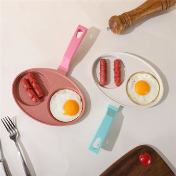 家用早餐鍋二孔雞蛋漢堡鍋煎蛋鍋麥飯石平底不粘鍋燃氣電磁爐通用