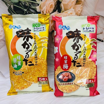 潼漾小舖 日本 bonchi 少爺 蜂蜜米果 蜂蜜醬油 蜂蜜梅子 辛味明太子米果 5枚入