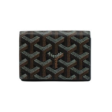 Goyard Matignon Malesherbes 帆布掀蓋卡包(黑)