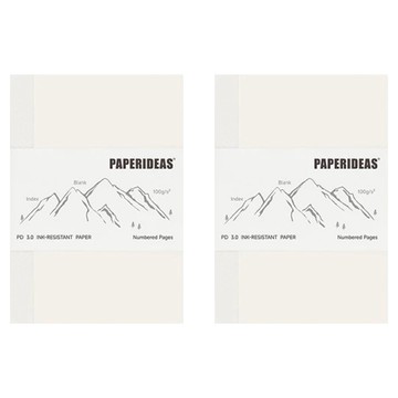 PAPERIDEAS A7手帳  73x105mm  83°白度  100g無酸紙  點陣/方格/橫線/空白版  素面橫線  2本