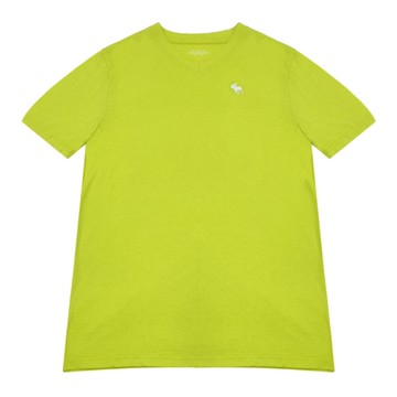 A&F  V領Logo素面童裝短T/寬版女T