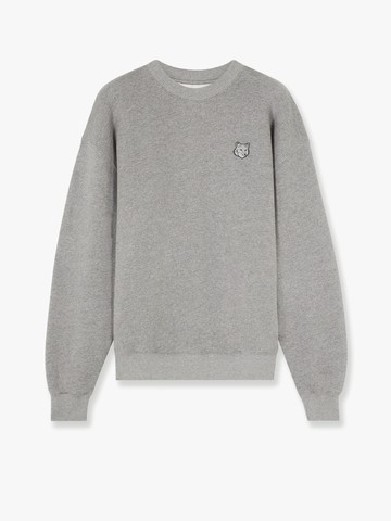 Melange cotton sweatshirt with foxy patch on the front - MAISON KITSUNE - gender_Woman