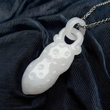 冰糯種翡翠花生項鍊 | 天然緬甸玉翡翠A貨 | 送禮