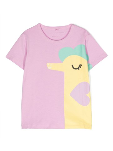 Stella McCartney Kids - illustration-print cotton T-shirt - kids - Cotton - 2 - Pink