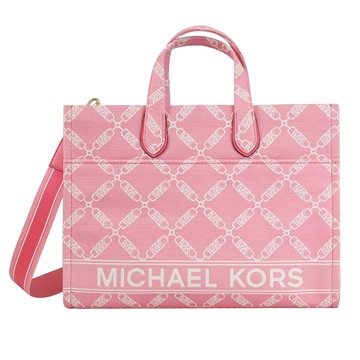 MICHAEL KORS GIGI 緹花布兩用大容量托特包.玫瑰粉