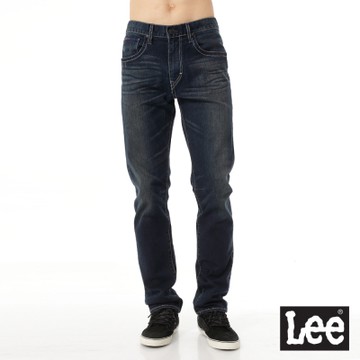 Lee 男款 726 刷色中腰標準小直筒牛仔褲 深藍洗水