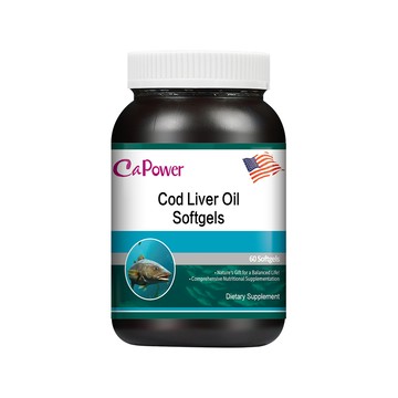 魚油 美國CaPower加柏爾 鱈魚肝油軟膠囊(60粒/瓶)