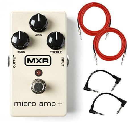 MXR M233 マイクロアンプ   ギターエフェクトペダル バンドル 計器ケーブル2本とパッチケーブル2本付き