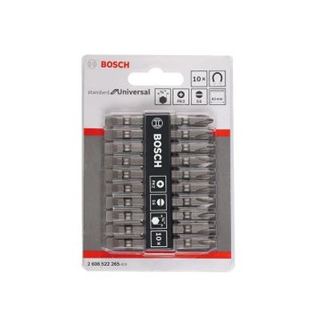 博世 BOSCH 一字_十字雙頭起子頭組 65mm 10支_卡