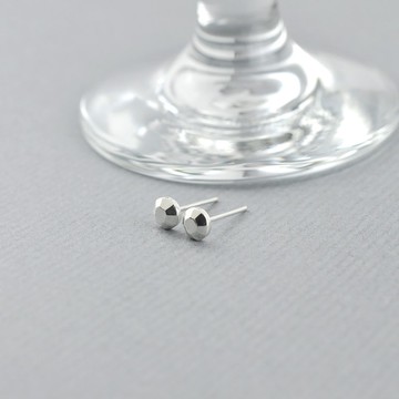 圓形寶石耳環 925純銀