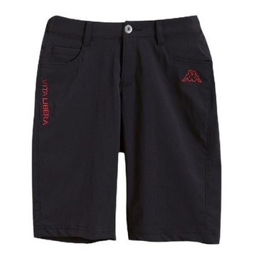 KAPPA義大利 舒適時尚女平織休閒半短褲-黑FB72-K504-8