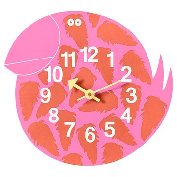 dayneeds 日需百備 動物造型壁掛式時鐘 ERT-CK6-BTN  花漾大嘴鳥 粉色