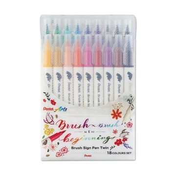 Pentel 飛龍 SESW30C-18 雙頭柔繪筆套組 (18色裝)【APP滿額下單10%點數(單一帳號最高5000點)】1/31止