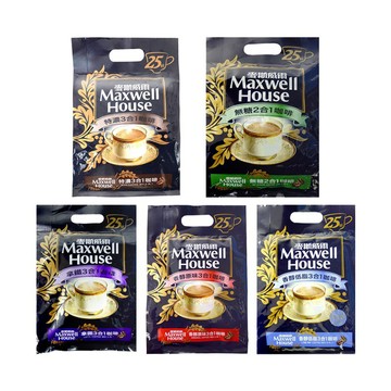 【蝦皮直營】Maxwell麥斯威爾 3合1/2合1系列咖啡25包入 無糖/香醇原味/香醇低脂/拿鐵/特濃 咖啡 咖啡包