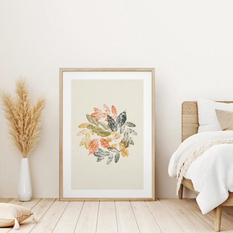 リーフスタンプ 植物 葉 インテリア アート ポスター おしゃれ