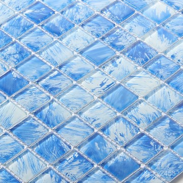 爆款水晶玻璃馬賽克瓷磚小塊背景墻衛生間水池墻貼自粘魚池遊泳池拚圖lucky2458