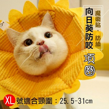 攝彩@伊莉莎白防咬項圈-向日葵款 XL號 大型犬 舒適柔軟 時尚可愛 魔術貼設計使用方便 貓咪狗狗防舔 寵物頭套軟圈【全壘打★APP下單 跨店最高20%點數回饋!!】