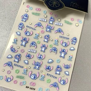 ✨桃園出貨✨爆款浮雕可愛卡通動漫史迪仔立體CCD背膠貼紙飾品