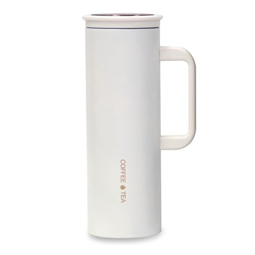 Hotcom 不鏽鋼真空把手隨行杯 咖啡/茶  象牙白色  450ml  1個