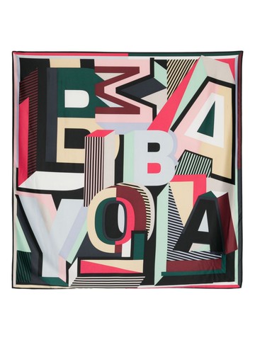 Bimba y Lola - geometric logo print square scarf - women - Polyester - One Size - Pink