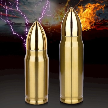 不銹鋼炮彈保溫杯男水杯學生軍迷戶外水杯便攜杯子大容量水壺男杯