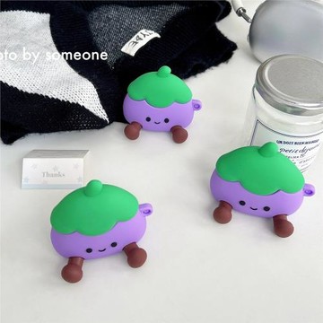 個性卡通長腿茄子咪蘋果AirPods4藍牙耳機por1/2保護套適用硅膠軟