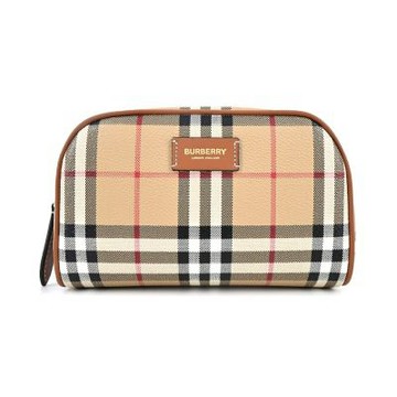 BURBERRY 經典LOGO小型化妝包(卡其)