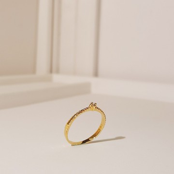 鑽石戒指14K金色/爪鑲 尾戒 鑽戒 克拉 輕奢 輕珠寶