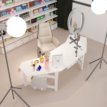 直播桌子主播用專用帶貨臺式電腦電競桌輕奢ins網紅展示桌工作臺【林之舍】