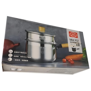 青順 304不鏽鋼單層加厚蒸奶鍋 18 x 11.5cm  1個  銀色