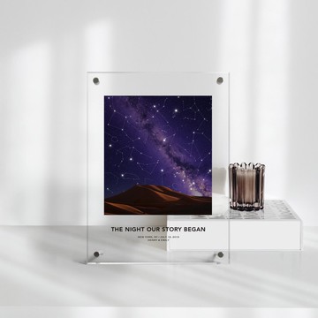 訂製紀念日那一天的星空亞克力 結婚紀念日 情人節禮物