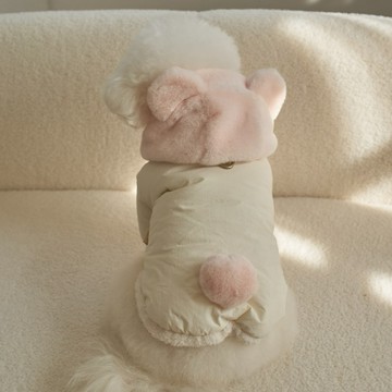 韓國品牌【梨花娘總代理】🐾BAILEY 🐶秋冬新品 小熊連帽毛球防潑水鋪棉寵物外套(2色) 寵愛禮物